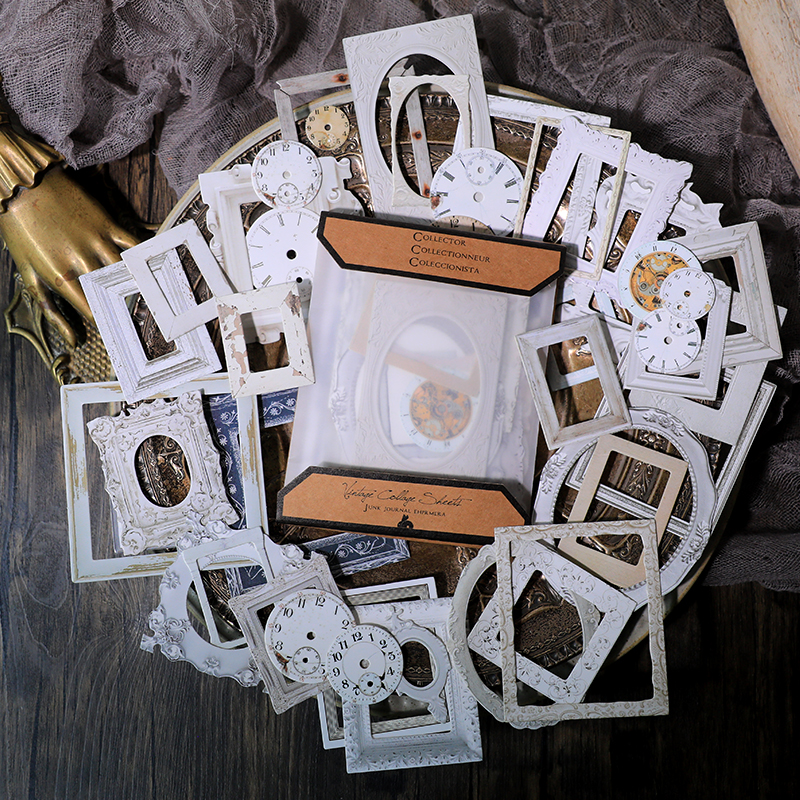 32pcs Vintage Embossed Photo F - مراجعة Engraved Wood Frame وسعره