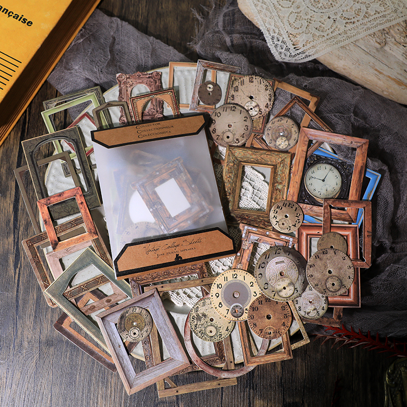 32pcs Vintage Embossed Photo F - مراجعة Engraved Wood Frame وسعره