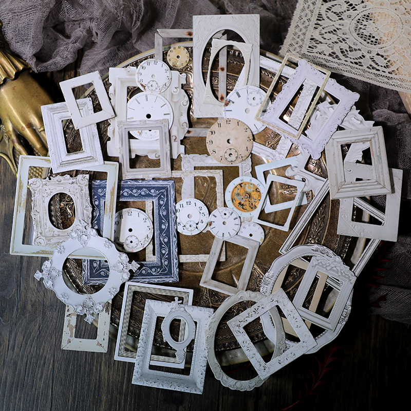32pcs Vintage Embossed Photo F - مراجعة Engraved Wood Frame وسعره