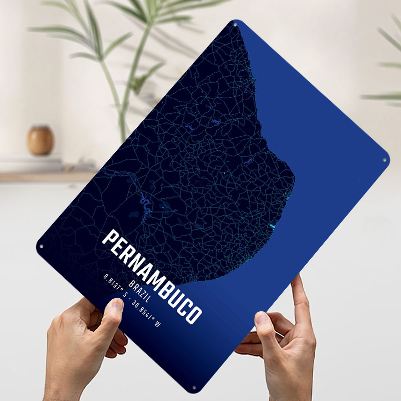 Pernambuco Midnight City Map M - مراجعة Custom Map Poster وسعره