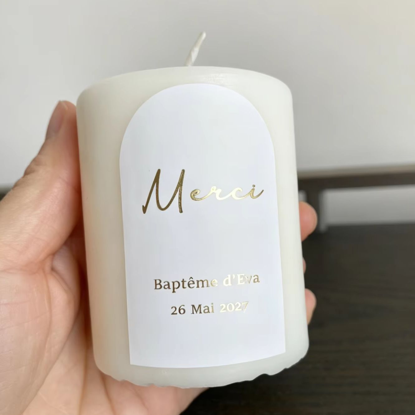 Custom Baptism Candle Merci Th - مراجعة Personalised Candle Label وسعره