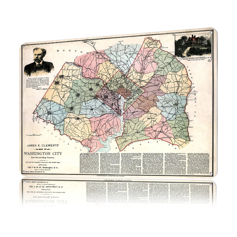 Map of Washington City Printed - مراجعة Custom Map Poster وسعره