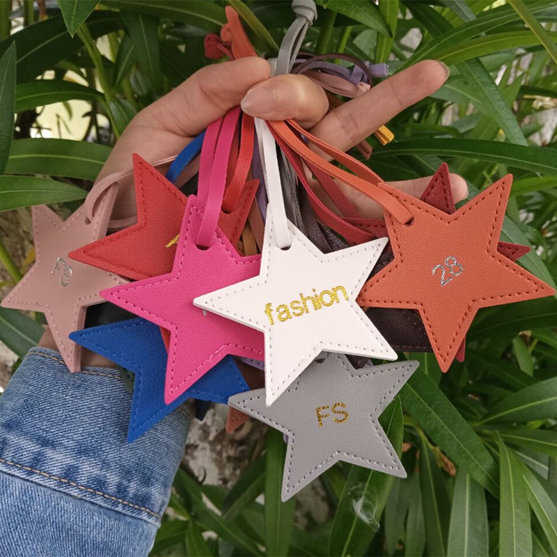 1PCS Free initials five pointe - مراجعة Monogram Keychain Leather وسعره