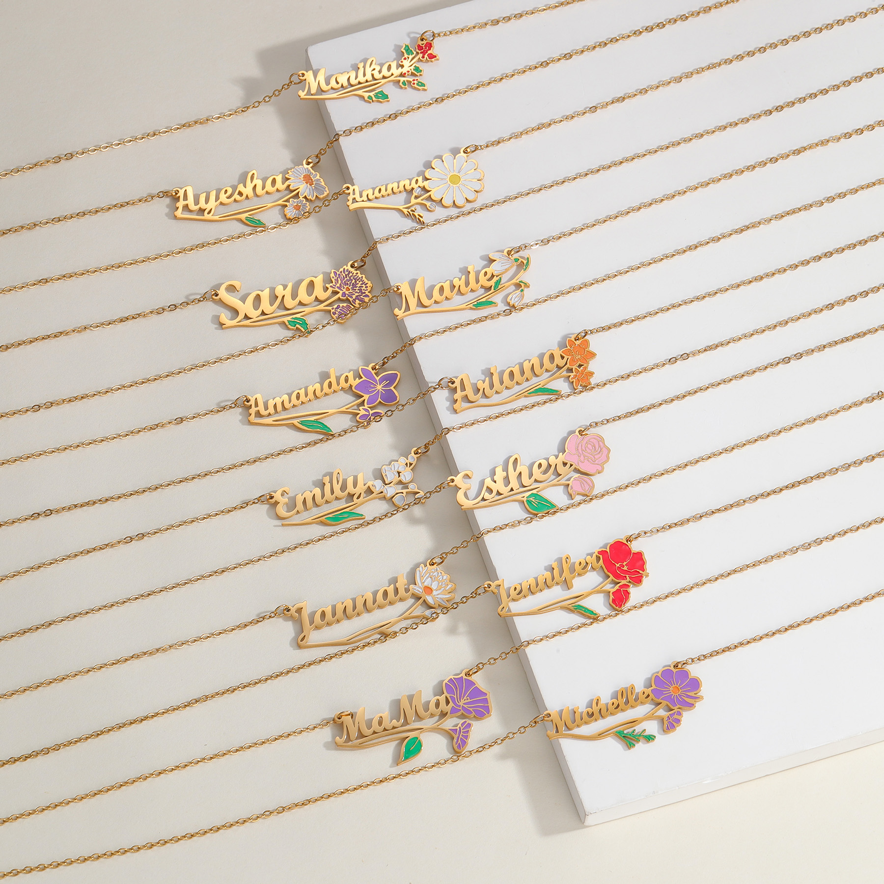 Acheerup Personalized Name UV  - مراجعة Birth Flower Necklace وسعره