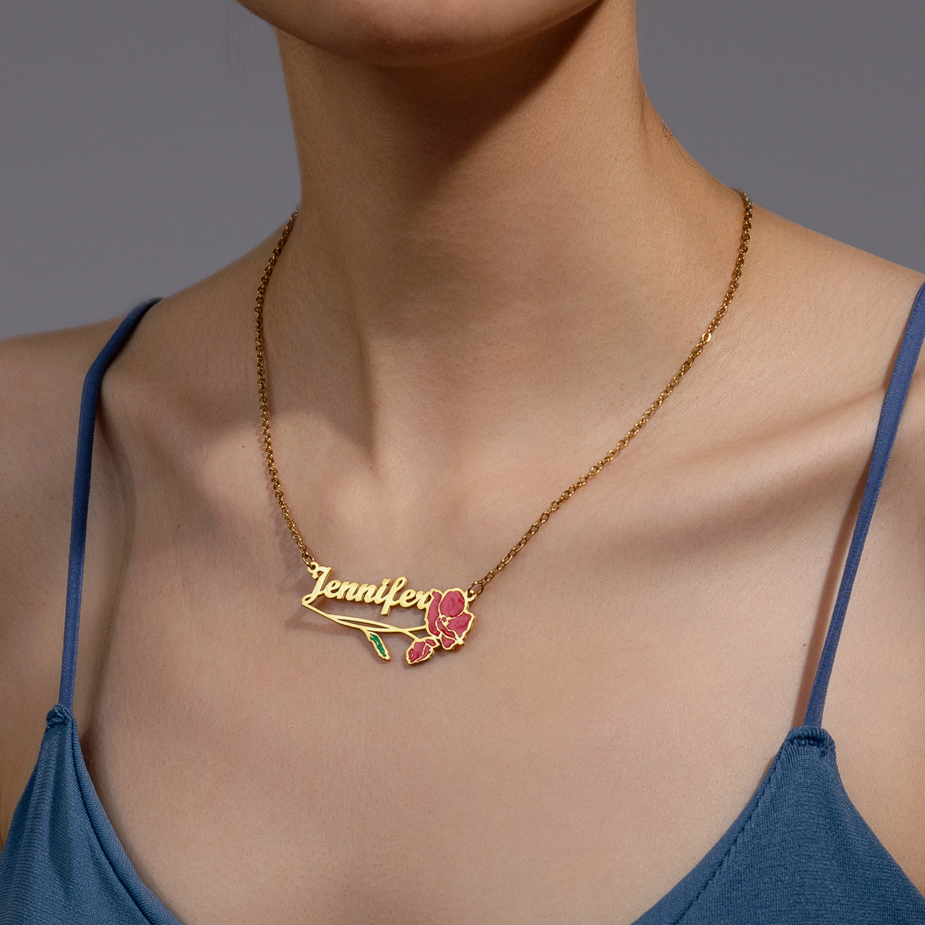 Acheerup Personalized Name UV  - مراجعة Birth Flower Necklace وسعره