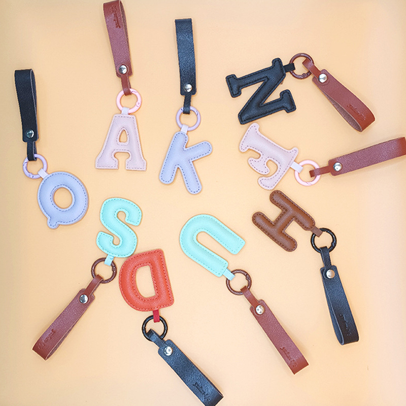 A To Z PU Leather Initial Lett - مراجعة Monogram Keychain Leather وسعره