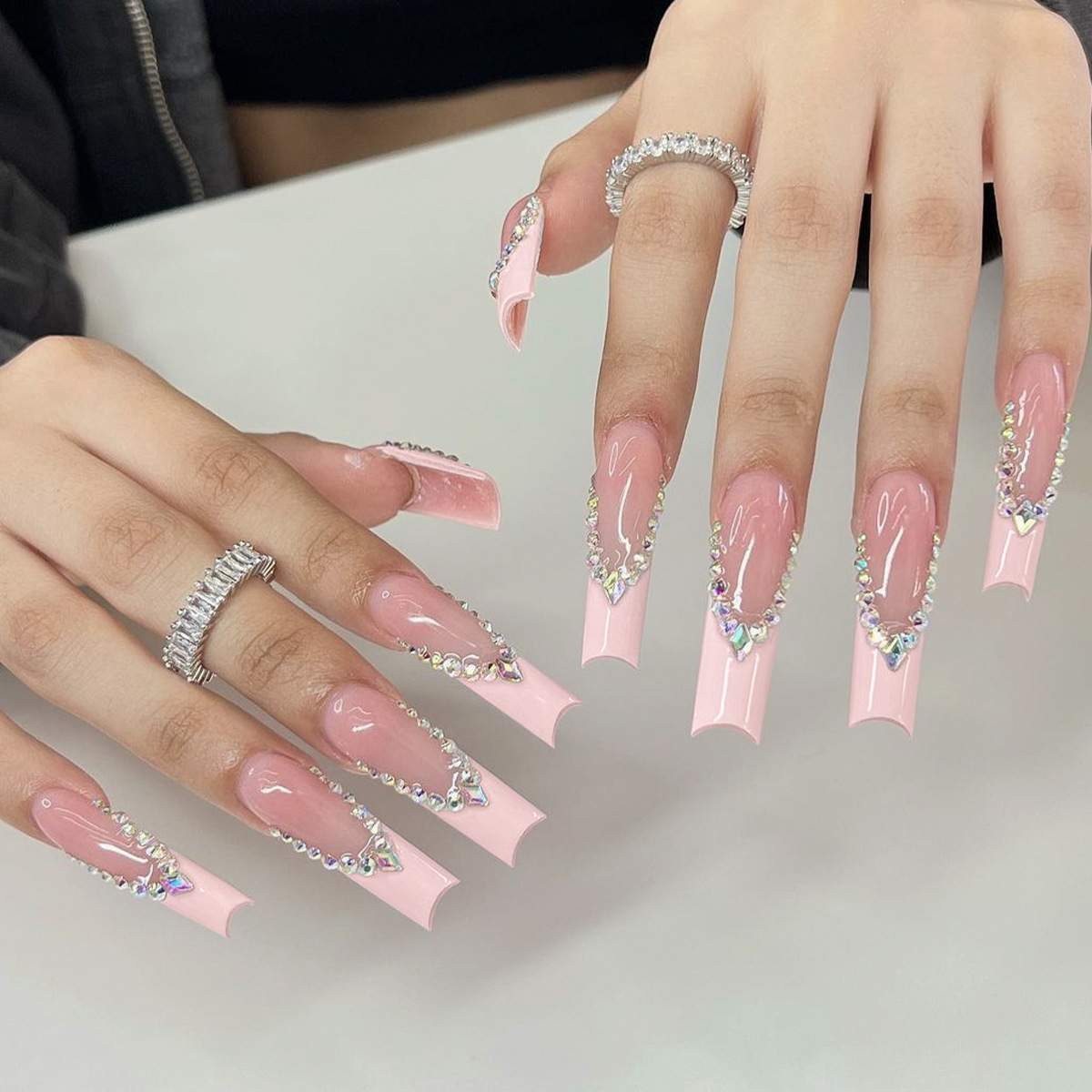 24pcs Long Ballet False Nails  - مراجعة Pressed Flower Art وسعره