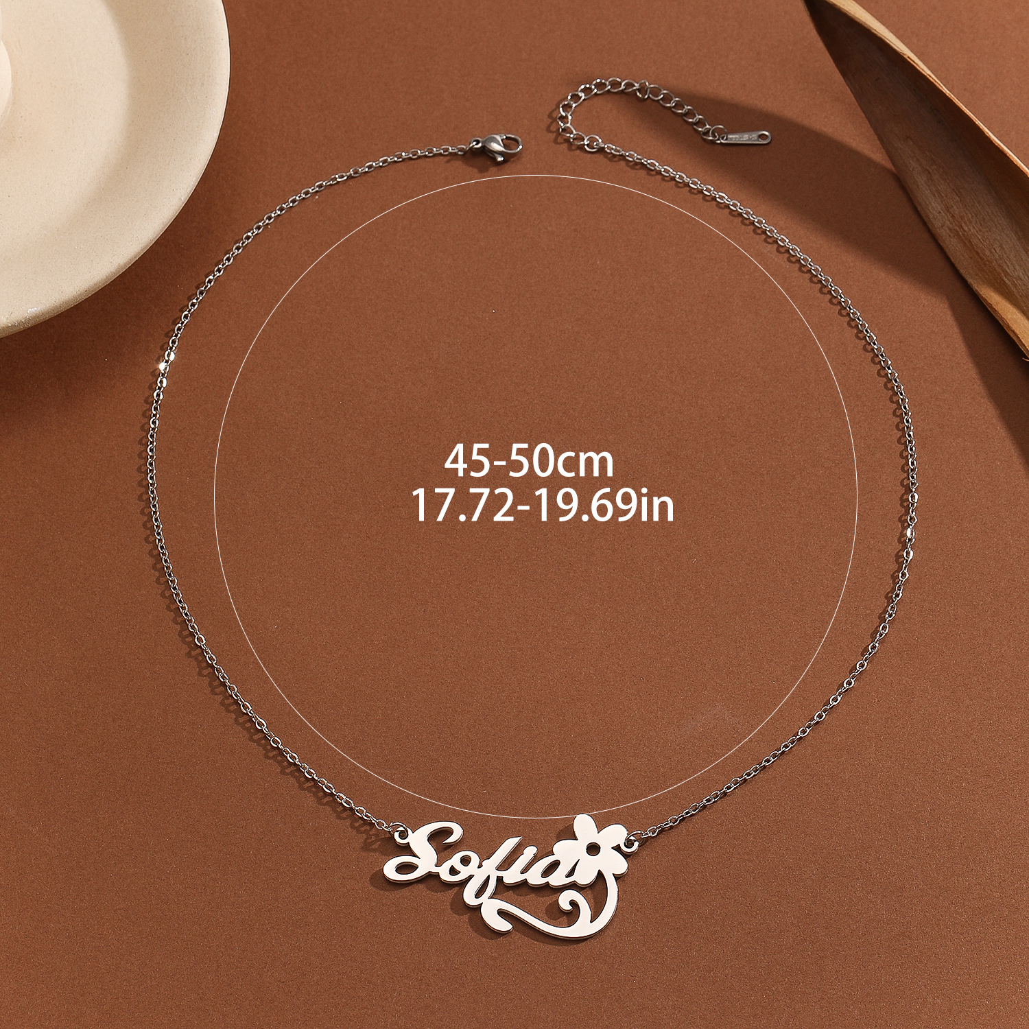 Stainless Steel Flower Letter  - مراجعة Name Necklace Custom وسعره