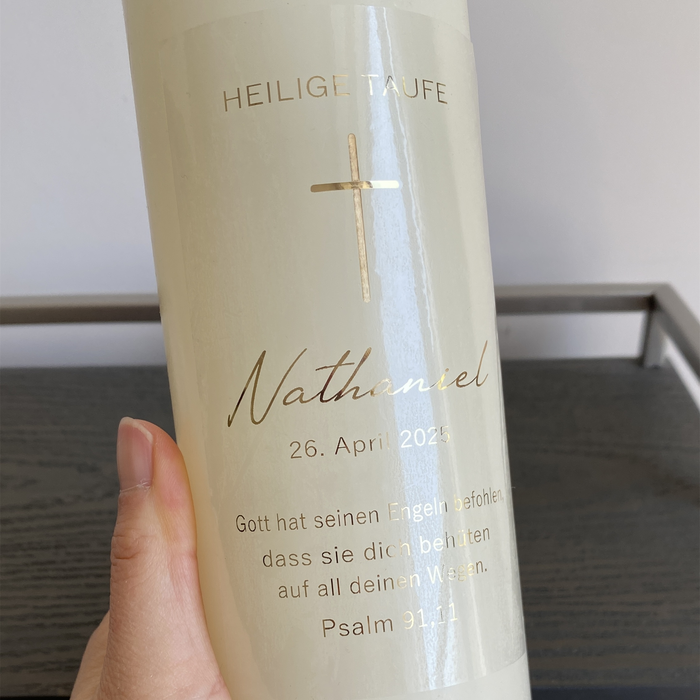 Personalized My Holy Baptism C - مراجعة Personalised Candle Label وسعره