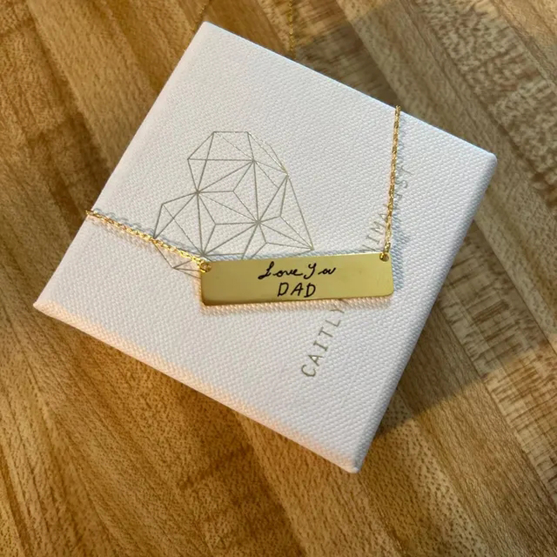 Custom Handwriting Name Bar Pe - مراجعة Handwriting Necklace Bar وسعره