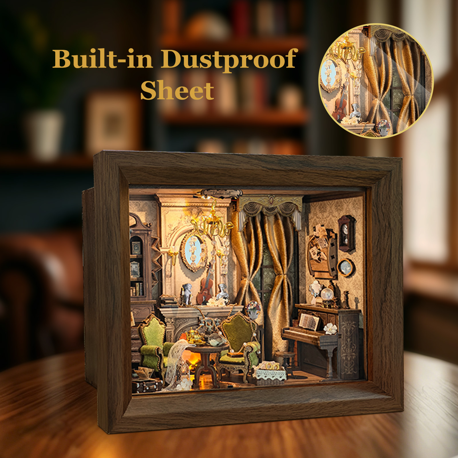DIY Wooden Glimmer Hall Photo  - مراجعة Engraved Wood Frame وسعره