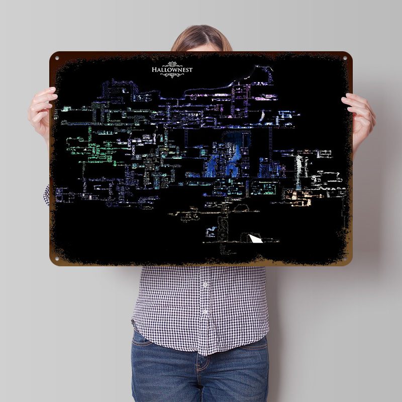 Hollow Knight Hallownest Map L - مراجعة Custom Map Poster وسعره