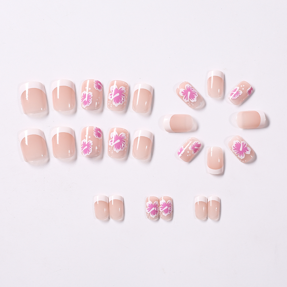 24Pcs French Flower False Nail - مراجعة Pressed Flower Art وسعره