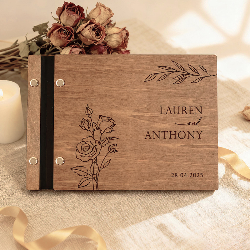 Personalized Wooden Wedding Gu - مراجعة Custom Photo Book وسعره