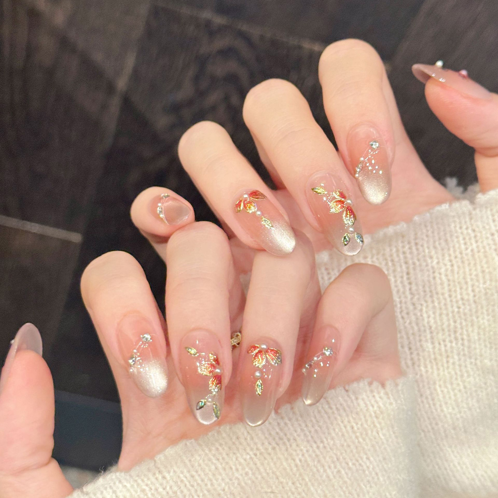 10pcs Handmade Fake Nails Pres - مراجعة Pressed Flower Art وسعره