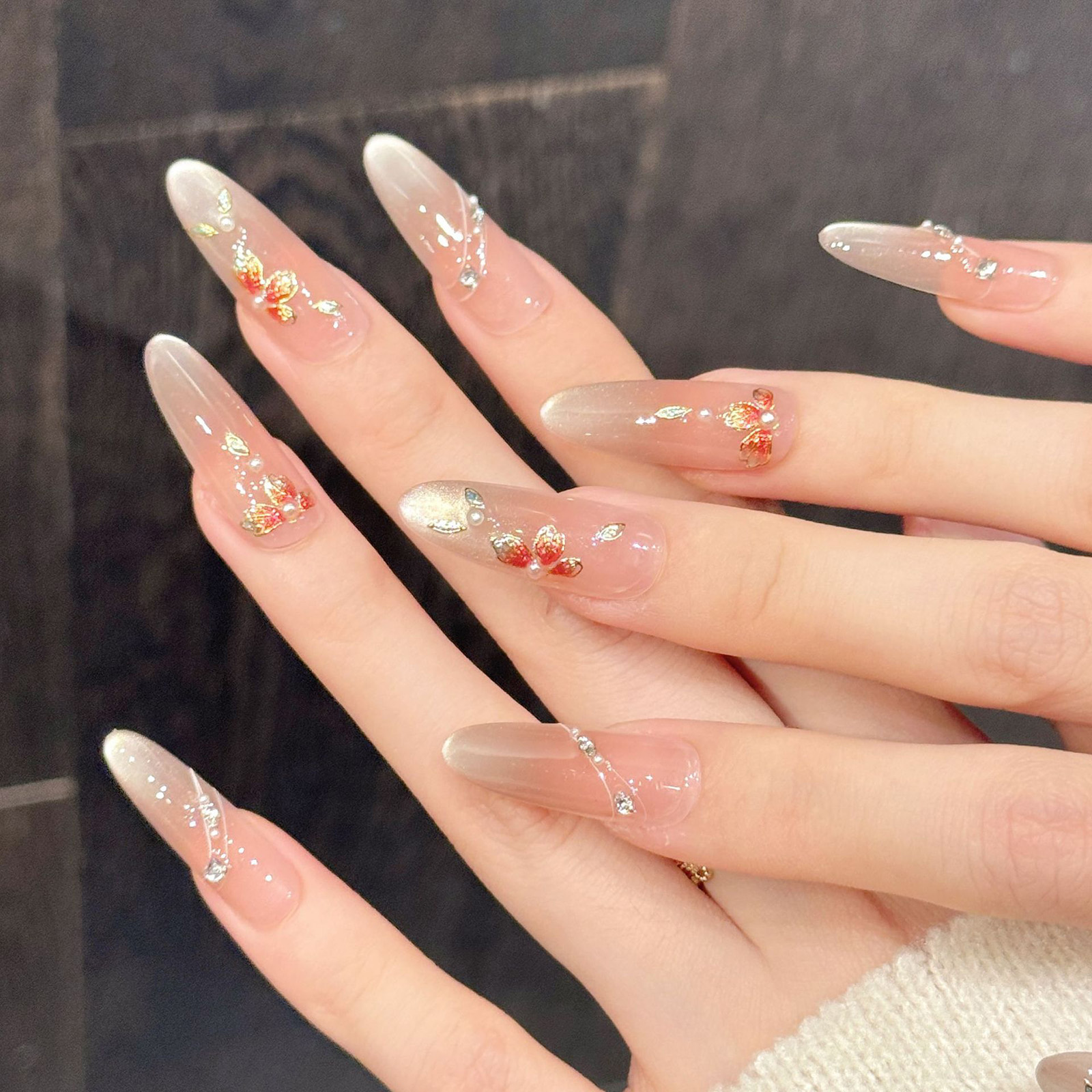 10pcs Handmade Fake Nails Pres - مراجعة Pressed Flower Art وسعره