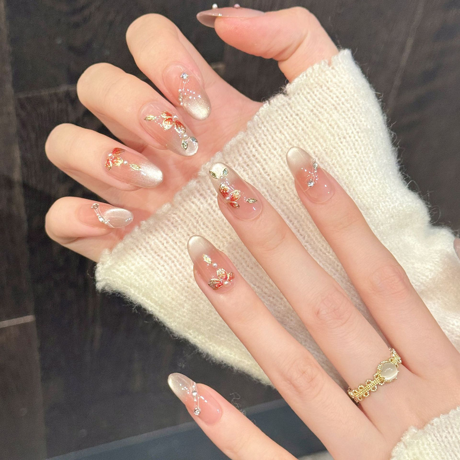 10pcs Handmade Fake Nails Pres - مراجعة Pressed Flower Art وسعره